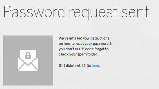 MySpace password request sent