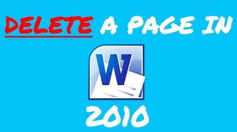 delete a page in word 2010