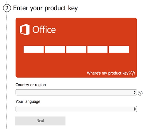 enter product key