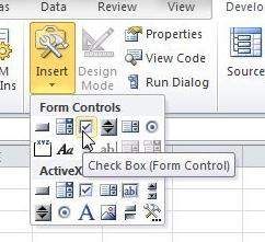 add checkboxes to excel spreadsheet