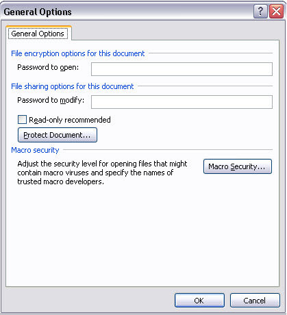 office 2007 password protection