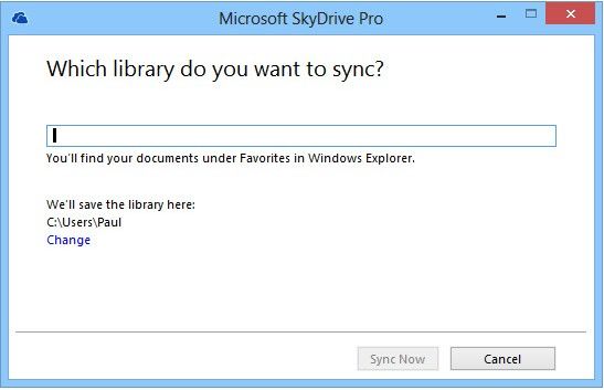 set up skydrive pro sync