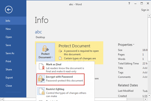 unprotect encrypted word 2016 document