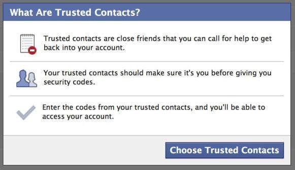 set your trusted contacts on facebook