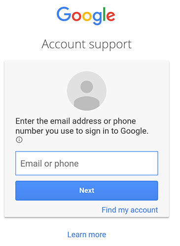 enter gmail email address