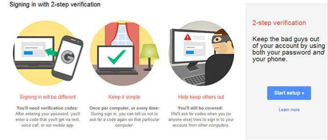 how to secure gmall account with two-step verification