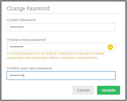 change evernote login password