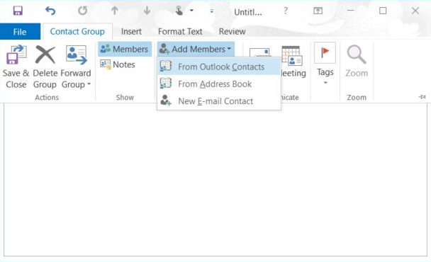  create contact group in outlook 2016