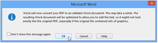 how to edit a pdf document in word 2013