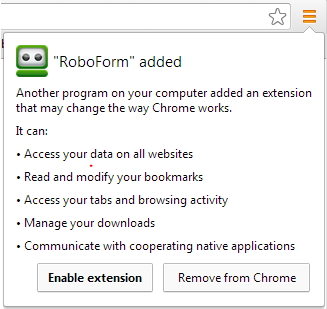 roboform lower toolbar does not show up