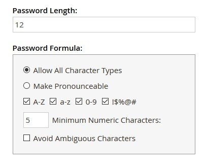 LastPass generate password details