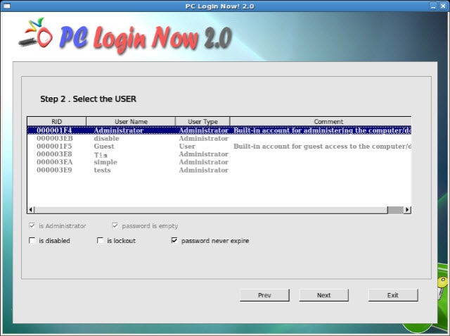 free Windows XP password recovery