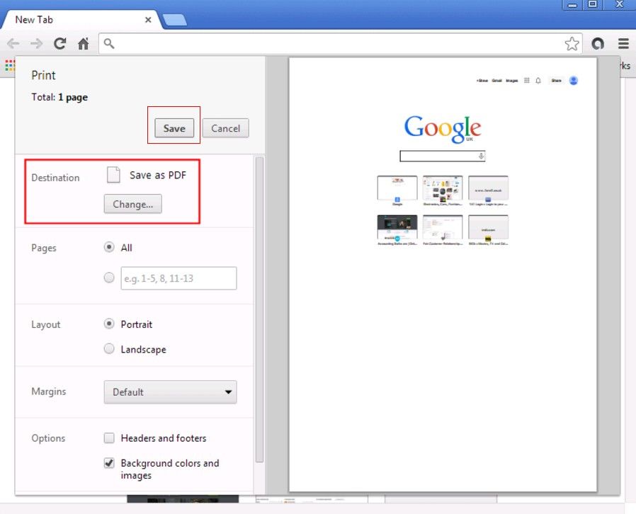 save web page to pdf file in firefox