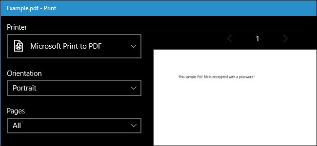 pdf printing from windows