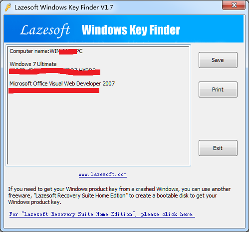 lazesoft windows key finder