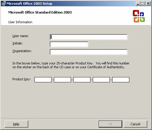 Excel 2003 Product Key