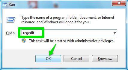 opening Windows registry