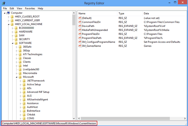 registry editor