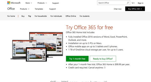 signing up for office 365 trial