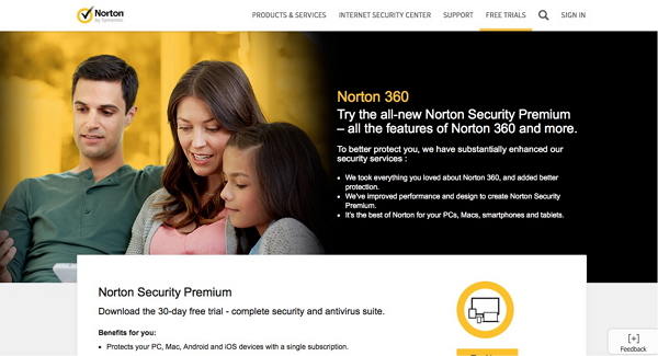  sign up for the free trial of Norton 360