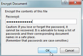 encrypt Word 2013 document