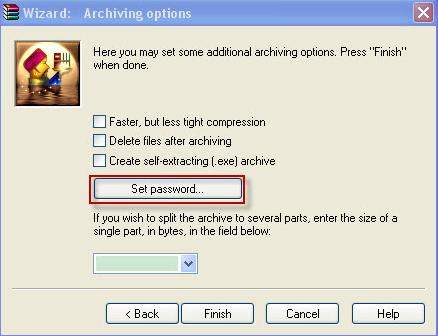 how to password protect your rar file