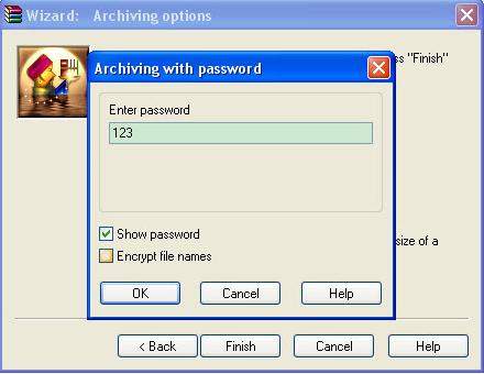 how to password protect rar file