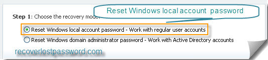 Reset Windows local account password