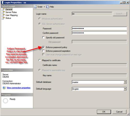 Microsoft SQL server password reset in Management studio