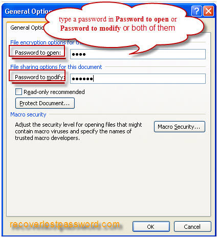 word password to open