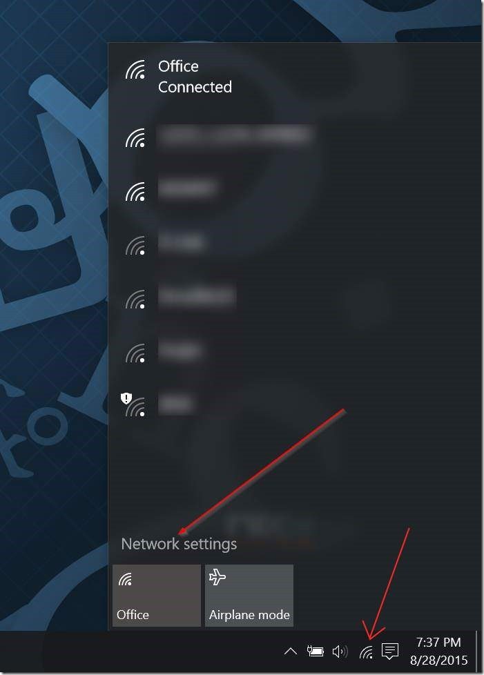 enter network settings