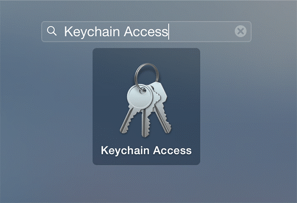 search Keychain Access on Mac