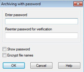 archiving with password