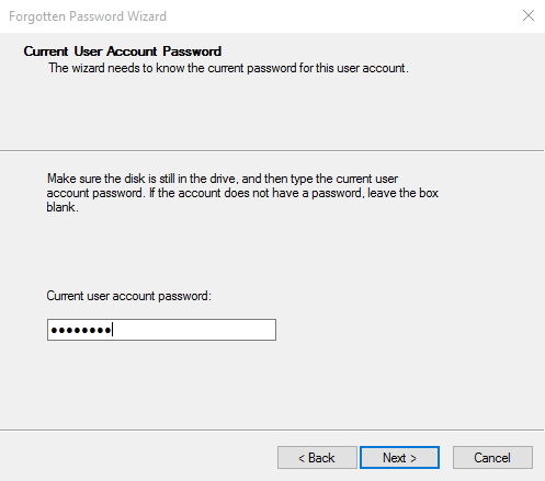 create a password recovery disk for windows 10