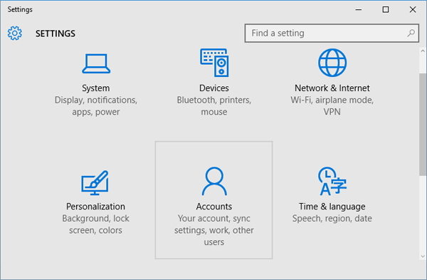  open pc settings windows