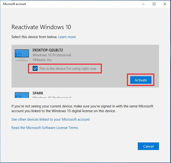 Reactivate Windows 10