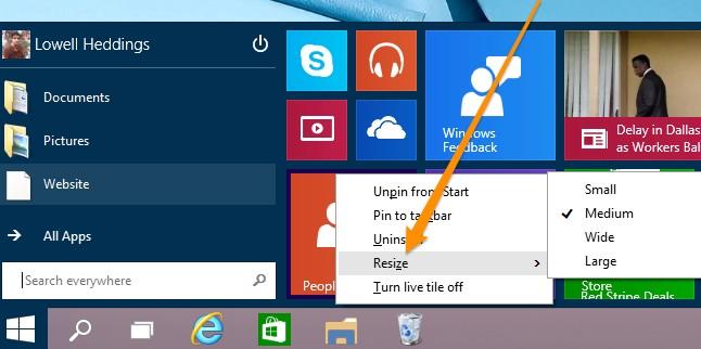 how to customize the start menu in windows 10