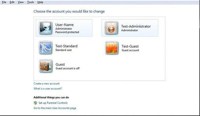 how to change windows 7 user account type