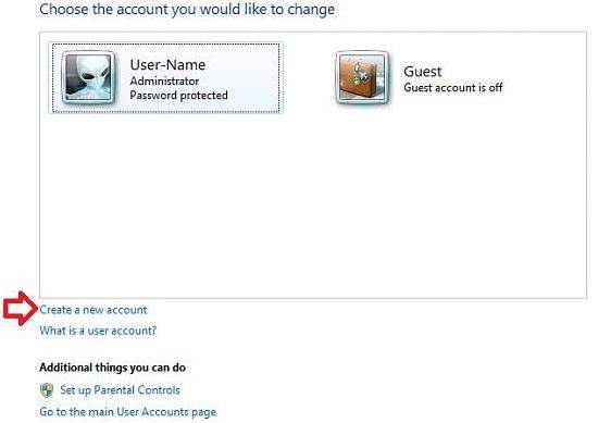 create a user account in windows 7