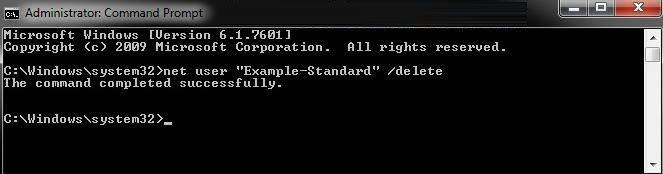 how to delete a user account in windows 7 using command prompt
