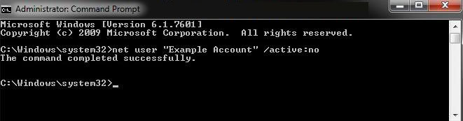 enable a user account in windows 7