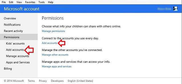 add web service account in your microsoft accoun