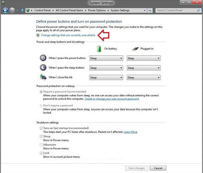 how to enable password protection on wakeup in windows 8.1