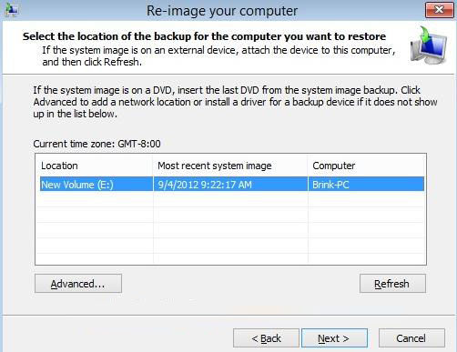 how to use system image recovery on windows 8