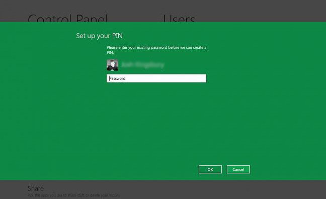 how to create pin in windows 8.1