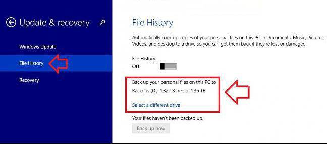 how to turn on file history in windows 8.1