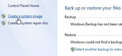 create system image backups in windows