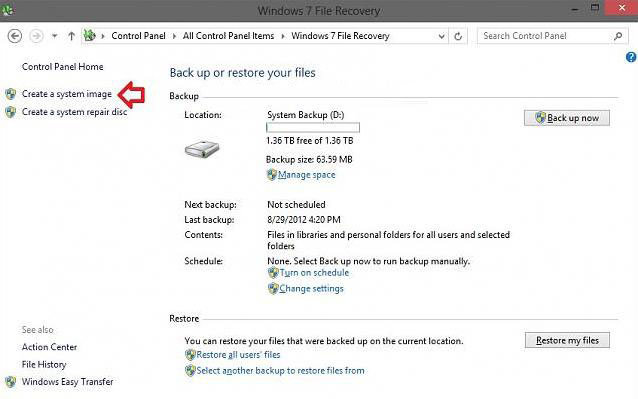 how to use system image backup in windows 8.1