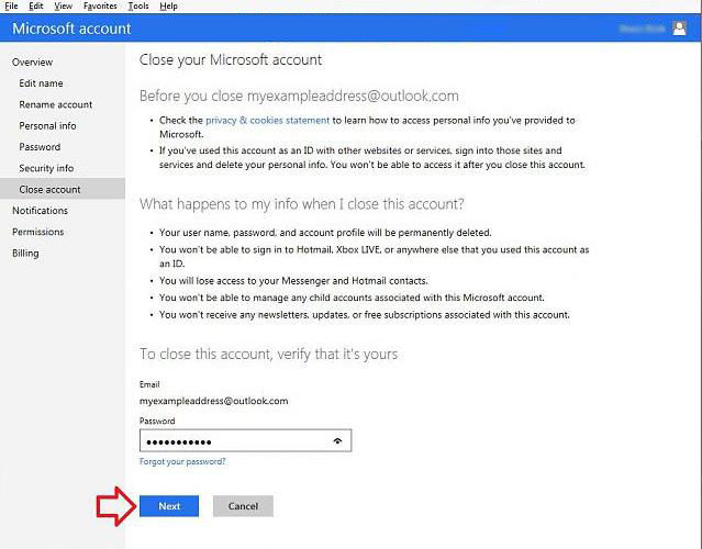 how to close microsoft account in windows 8