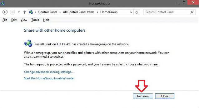 how to add to homegroup in windows 8.1